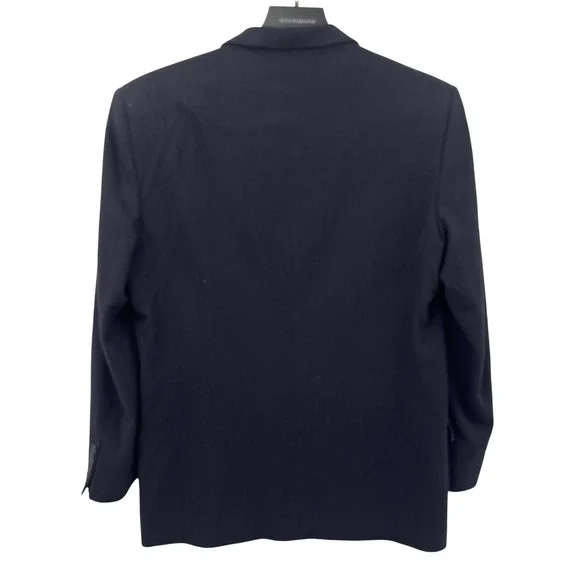Oscar de la Renta Men's Classic Black Wool cashmere Blend Blazer Jacket Suit 42L